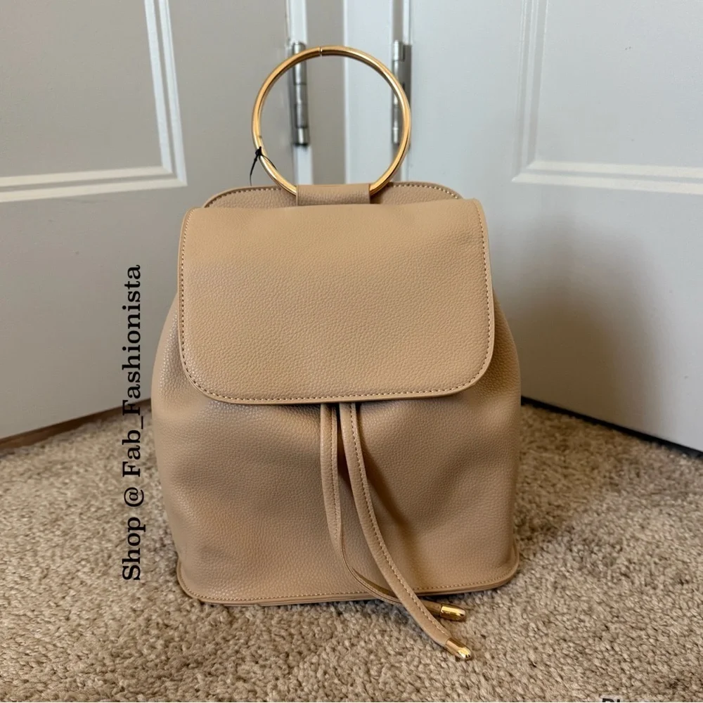 Vegan Leather backpack with gold hardware new